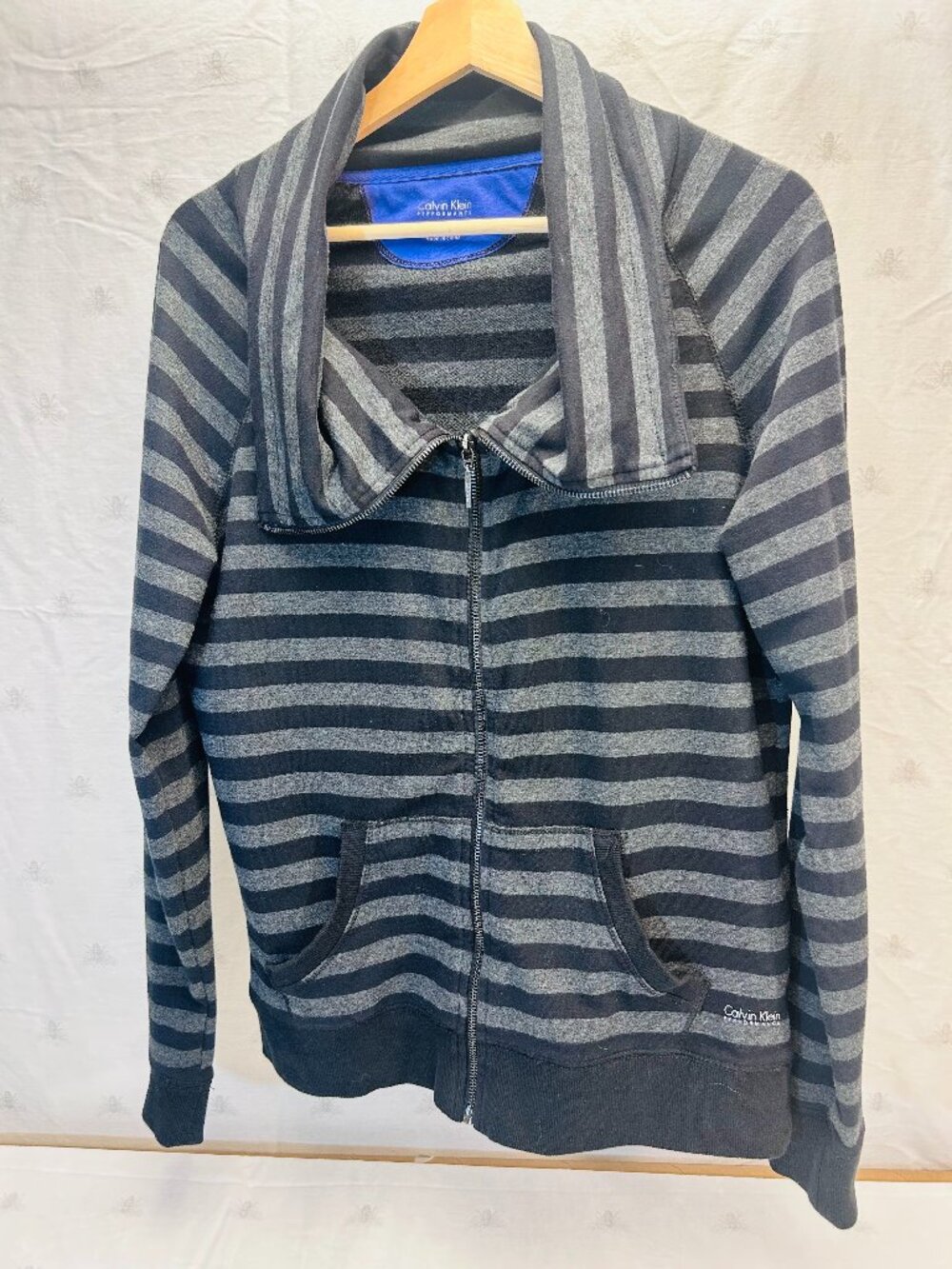 Calvin Klein Performance striped zip hoodie Size M